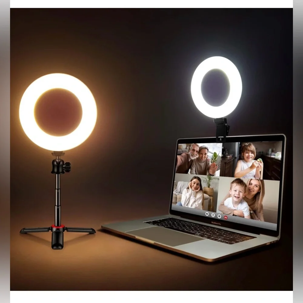 Weilisi 6.5'' Ring Light w/Adjustable Tripod,3 Light Modes Conference Lighting